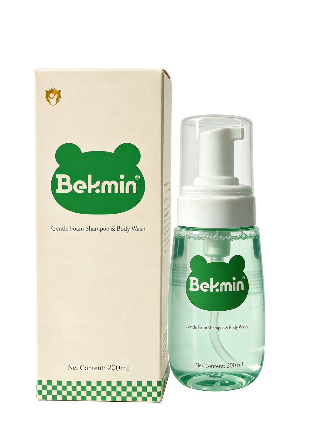 Bekmin Gentle Foam Shampoo and Body Wash with its box